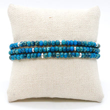 Load image into Gallery viewer, Lake Blue Jasper + Silver Bracelet Bundle
