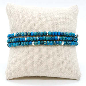 Lake Blue Jasper + Silver Bracelet Bundle