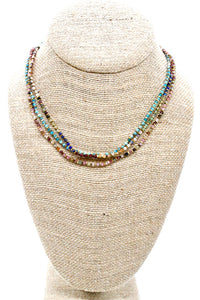 Semi Precious Stone Mix Delicate Necklace -Mini Collection- N3-134