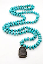 Load image into Gallery viewer, Turquoise and Small Buddha Charm Necklace -Buddha Collection-
