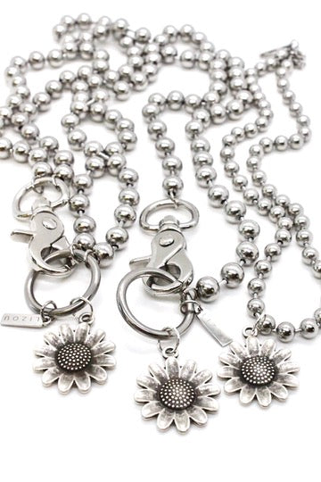 Sunflower Style Pendant Convertible Silver Chain Necklace