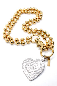 Steam Punk Silver Heart to Wear Short or Long -N2-1009GD