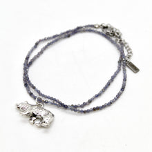 Load image into Gallery viewer, Silver Bear Mini Stone Gold Charm Necklace
