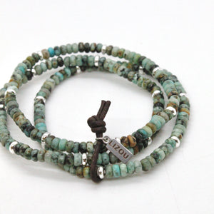 African Turquoise + Silver Bracelet Bundle