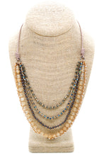 Load image into Gallery viewer, Semi Precious Stone Multi Strand Short Necklace - NLS-Cash
