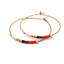 Load image into Gallery viewer, Miyuki Bead Mix Hoop Earrings - E8-038F
