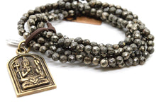 Load image into Gallery viewer, Pyrite Bracelet with Shiva Brass Deity Pendant -The Buddha Collection- BC-079-G
