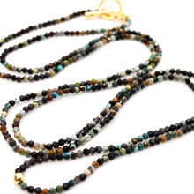 Load image into Gallery viewer, Delicate Faceted Mini Semi Precious Stone African Turquoise Beaded Necklace - N9-116
