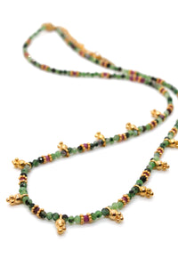 Short Mini Charm Ruby Zoisite Necklace - N2-2611RZ