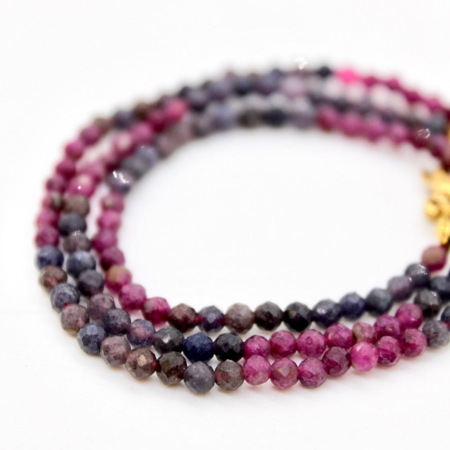 Short Gradient Sapphire Stone Necklace - N9-200GS