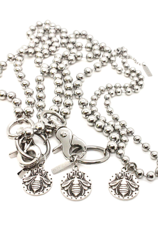 Bee Pendant Convertible Silver Chain Necklace