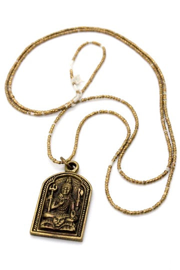 Buddha Necklace 2 - Reversible African Beads - One of a Kind -