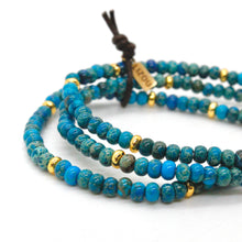 Load image into Gallery viewer, Lake Blue Jasper + Gold Bracelet Bundle
