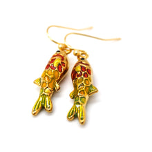 Load image into Gallery viewer, Enamel Small Colorful Fish Earrings - E9-101
