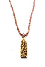 Load image into Gallery viewer, Faceted Rhodonite Stone Necklace with Small Buddha -Buddha Collection-

