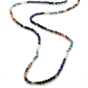 Delicate and Dainty Faceted Stone Short Necklace -B-