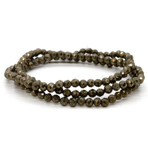 Faceted Pyrite Stretch Short Necklace or Bracelet - NS-PY