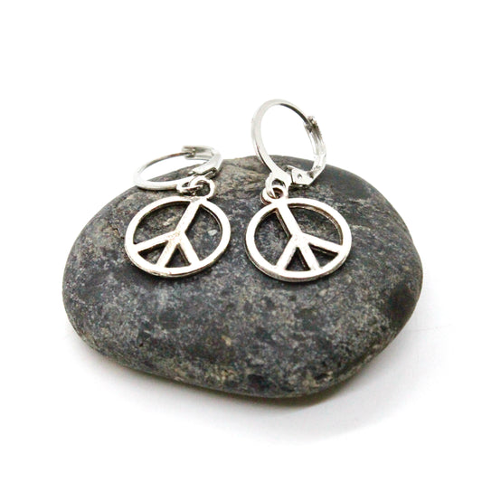 Peace Sign Small Earrings - E9-017