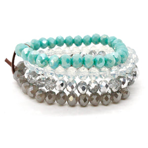 Set of 4 Glass Stack Bracelets - BC-300