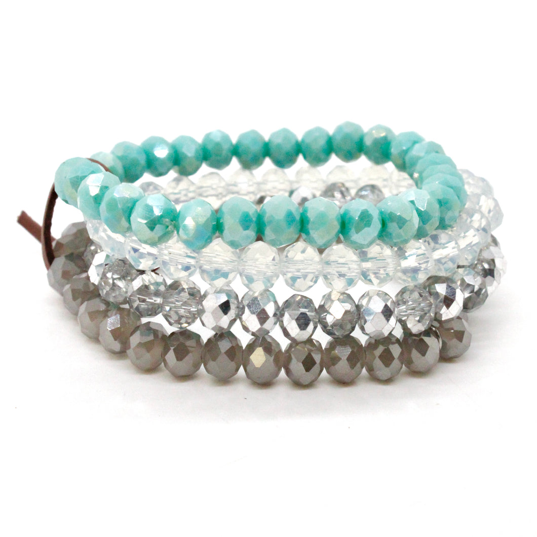 Set of 4 Glass Stack Bracelets - BC-300F