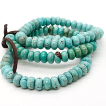 Load image into Gallery viewer, Turquoise Rondelle Bead Three Strand Bracelet -BL-TQ1
