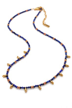 Load image into Gallery viewer, Short Mini Charm Lapis Necklace - N2-2611L
