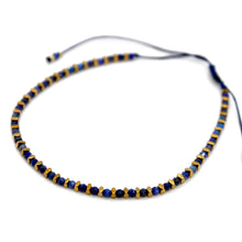 Load image into Gallery viewer, Tiny Faceted Stone and Gold Adjustable Bracelet - B4-031
