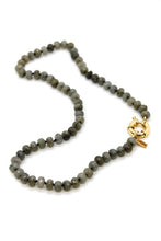 Load image into Gallery viewer, Hand-Knotted Short Faceted Labradorite Beaded Necklace - NLS-LB
