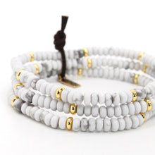 Load image into Gallery viewer, Howlite + Gold Bracelet Bundle
