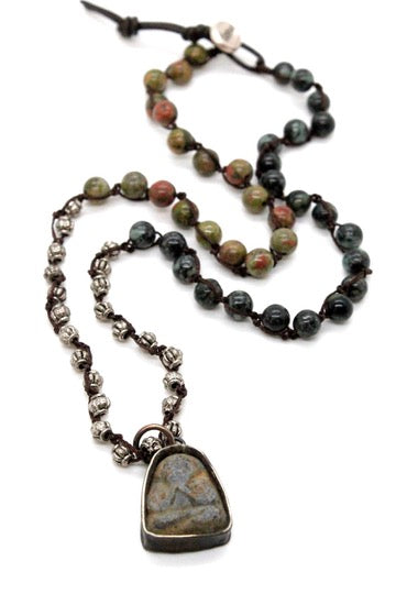 Buddha Necklace 88 - Crochet Necklace / Bracelet Buddha - One of a Kind -