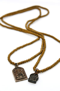 Crystal Stretch Necklace with Small Buddha -Buddha Collection-