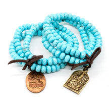 Load image into Gallery viewer, Stretch 3 Strand Turquoise Buddha Bracelet -Buddha Collection-
