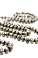 Load image into Gallery viewer, Hand-Knotted Long Faceted Pyrite Beaded Necklace - NL-PY
