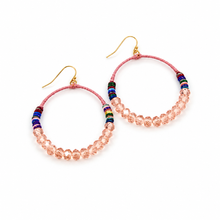 Load image into Gallery viewer, Crystal Beaded Hoop Earrings - E001-22
