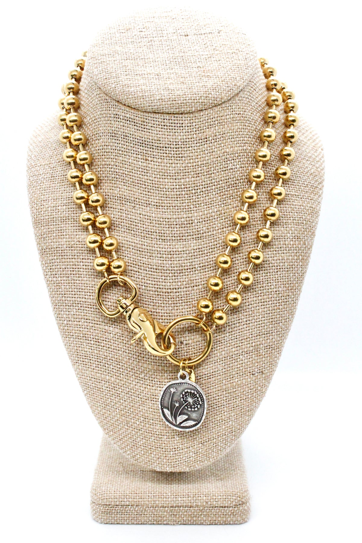 Dandelion Pendant Convertible Gold Chain Necklace