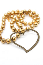 Load image into Gallery viewer, Single Gold Plate Ball Chain Necklace with Brass Heart Charm N2-S475g -The Classics Collection-
