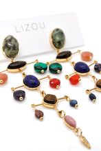 Load image into Gallery viewer, Museum Style Artsy Semi Precious Stone Mobile Earrings - E4-302
