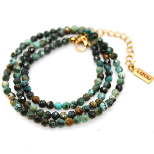 Short African Turquoise Stone Necklace - N9-200AT