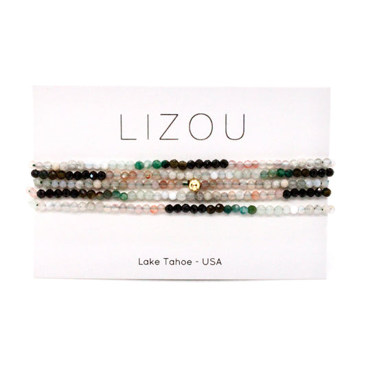 Delicate Faceted Mini Semi Precious Stone Mix Beaded Necklace - N9-014