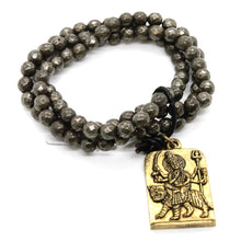 Load image into Gallery viewer, Pyrite Stack Bracelet with Durga Charm -The Buddha Collection- BL-PY-GL
