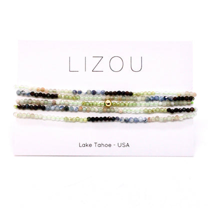 Delicate Faceted Mini Semi Precious Stone Mix Beaded Necklace - N9-013