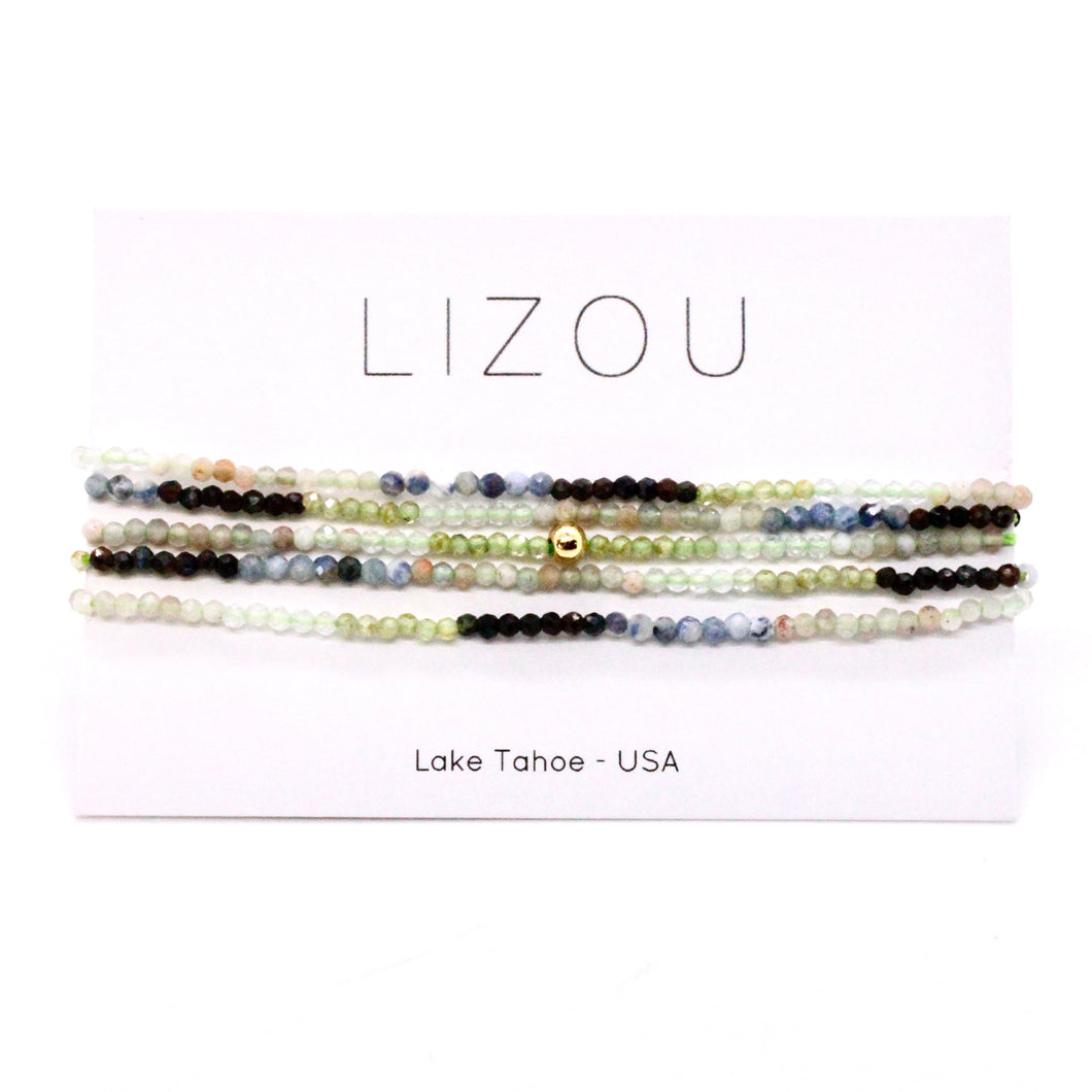 Delicate Faceted Mini Semi Precious Stone Mix Beaded Necklace - N9-013