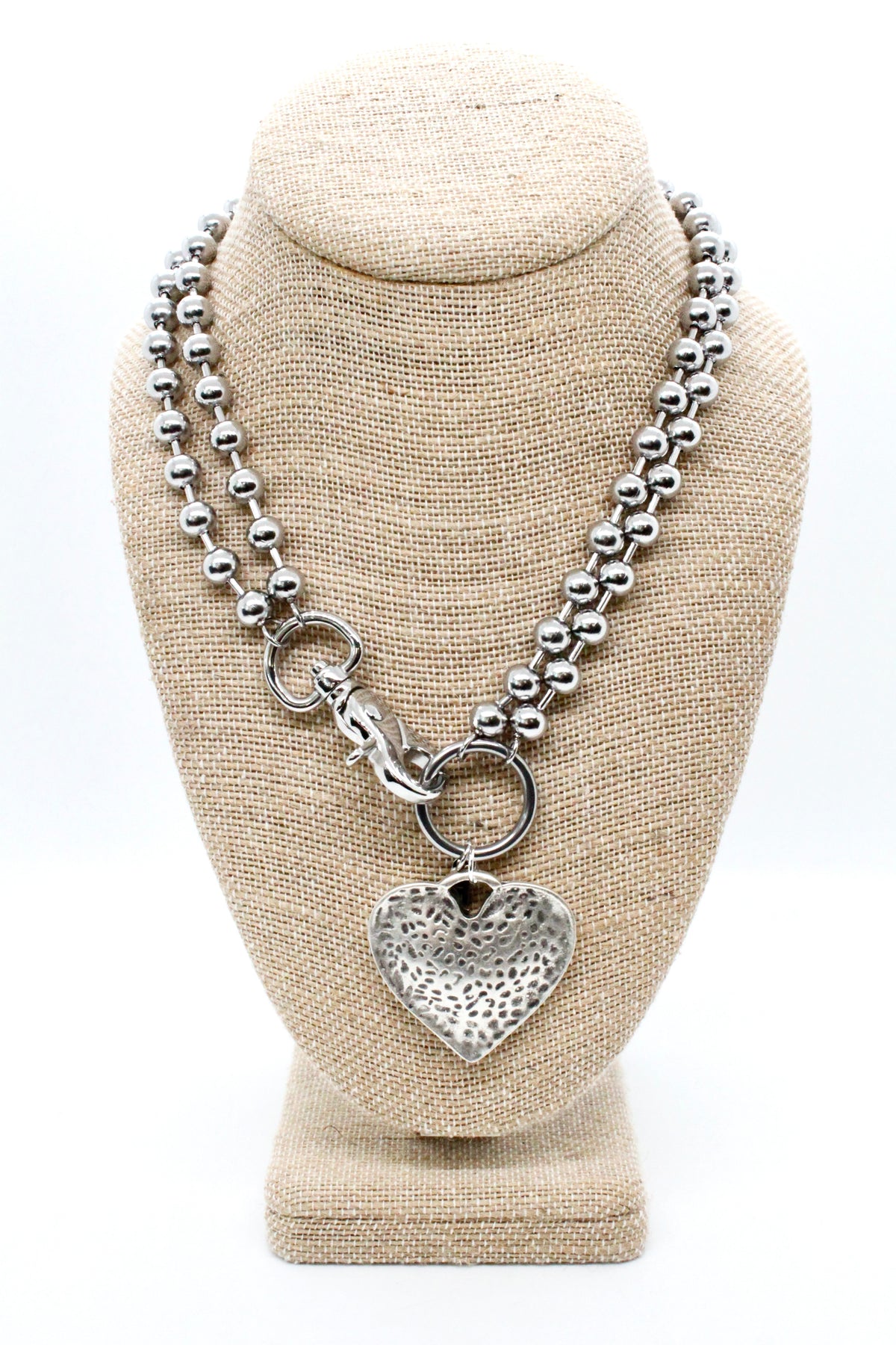 Vintage Style Heart Convertible Silver Chain Necklace