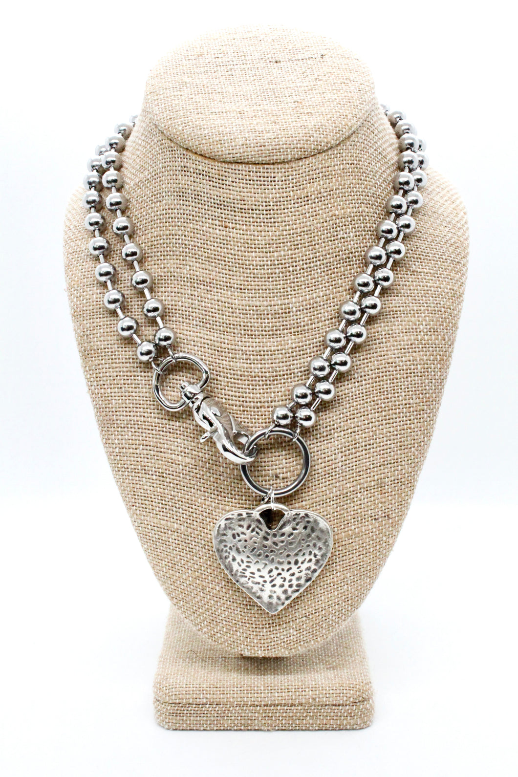 Vintage Style Heart Convertible Silver Chain Necklace