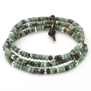 African Turquoise + Silver Bracelet Bundle