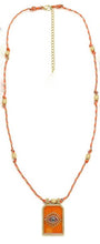 Load image into Gallery viewer, Orange Evil Eye Pendant Necklace N2-2382 -French Flair Collection-
