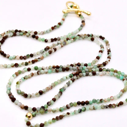 Delicate Faceted Mini Semi Precious Stone Beaded Necklace - N9-110