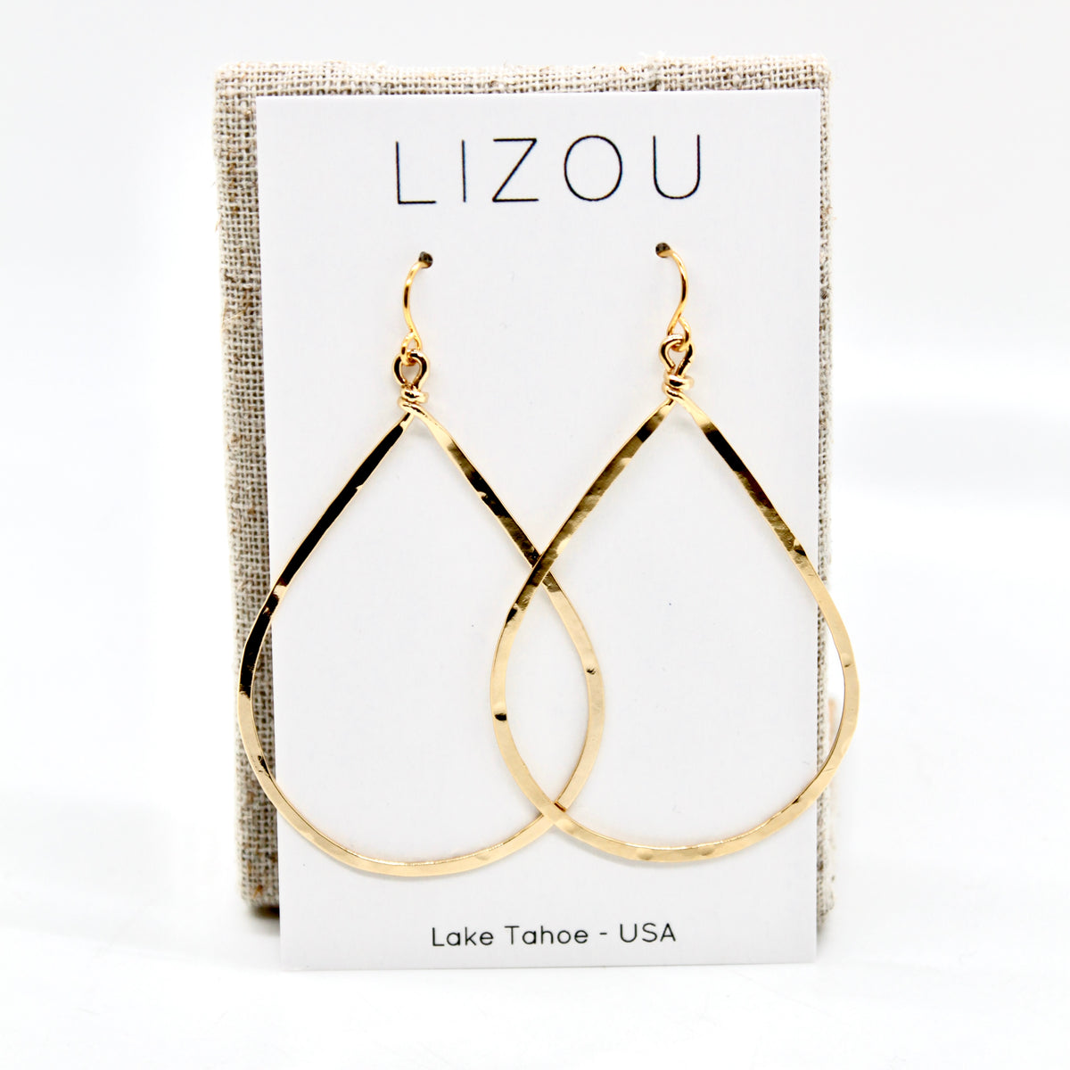 Simple Large Gold Drop Earrings - E1-005