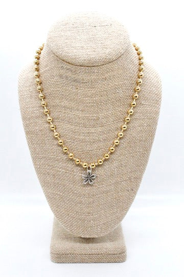 Mini Nature Flower Charm Gold Chain Necklace
