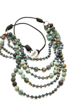Load image into Gallery viewer, Semi Precious Stone Multi Strand Short Necklace - N4-020
